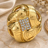 Oro Laminado Multi Stone Ring, Gold Filled Style with White Crystal, Polished, Golden Finish, 01.241.0006.09 (Size 9)