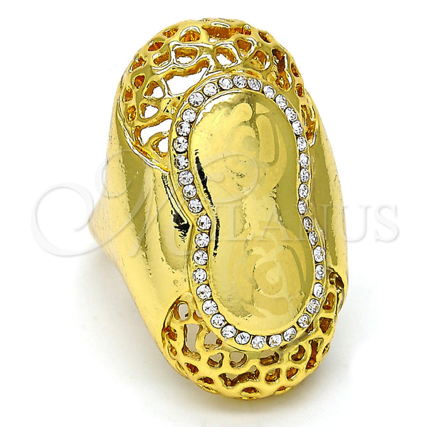 Gold Filled Ring — Multi Stone Ring Flower Design with White Crystal — main product view — SKU 106502 | Oro Laminado anillo — Multi Stone Ring flor diseño with cristal blanco — SKU 106502