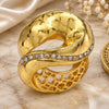 Oro Laminado Multi Stone Ring, Gold Filled Style with White Crystal, Polished, Golden Finish, 01.241.0008.07 (Size 7)