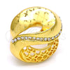 Oro Laminado Multi Stone Ring, Gold Filled Style with White Crystal, Polished, Golden Finish, 01.241.0008.10 (Size 10)