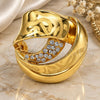Oro Laminado Multi Stone Ring, Gold Filled Style with White Crystal, Polished, Golden Finish, 01.241.0010.07 (Size 7)