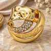 Oro Laminado Multi Stone Ring, Gold Filled Style with White Crystal, Polished, Golden Finish, 01.241.0010.08 (Size 8)