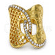 Anillo Multi Piedra 01.241.0011.08 Oro Laminado, con Cristal Blanca, Pulido, Tono Dorado (Tamaño 8)