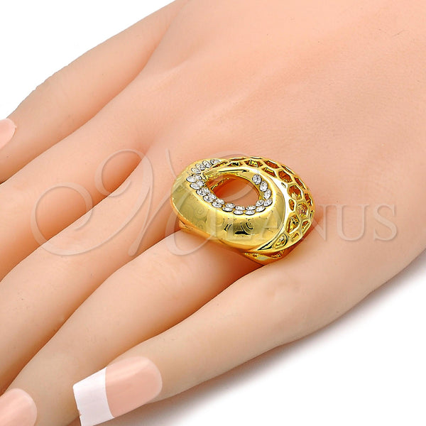 Gold Filled Ring — Multi Stone Ring with White Crystal Polished 01. — alternate product view — SKU 106527 | Oro Laminado anillo — Multi Stone Ring with cristal blanco pulido 01. — SKU 106527