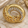Oro Laminado Multi Stone Ring, Gold Filled Style with White Crystal, Polished, Golden Finish, 01.241.0014.07 (Size 7)