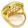 Oro Laminado Multi Stone Ring, Gold Filled Style with White Crystal, Polished, Golden Finish, 01.241.0014.09 (Size 9)