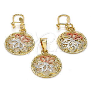 Gold Filled Ring — Earring and Pendant Adult Set Flower Design Polished — main product view — SKU 106547 | Oro Laminado anillo — Earring and Pendant Adult Set flor diseño pulido — SKU 106547