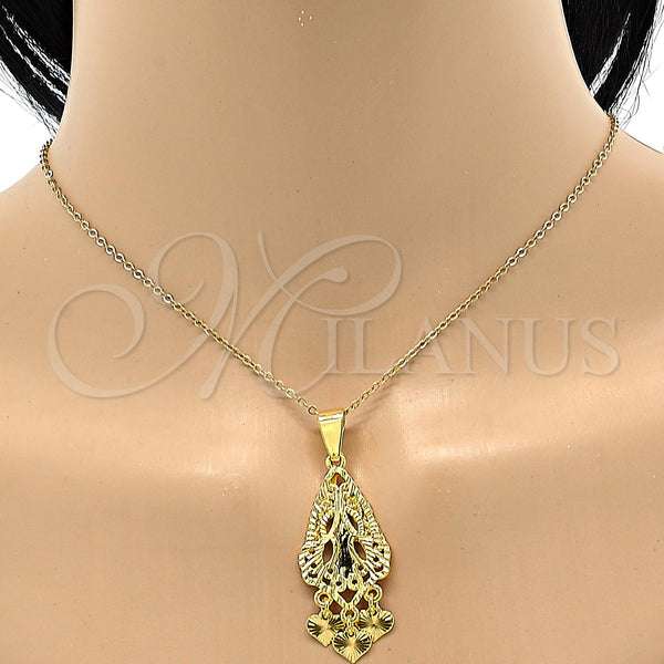 Gold Filled Ring — Earring and Pendant Adult Set Heart Design Diamond — alternate product view — SKU 106551 | Oro Laminado anillo — Earring and Pendant Adult Set corazón diseño Diamond — SKU 106551