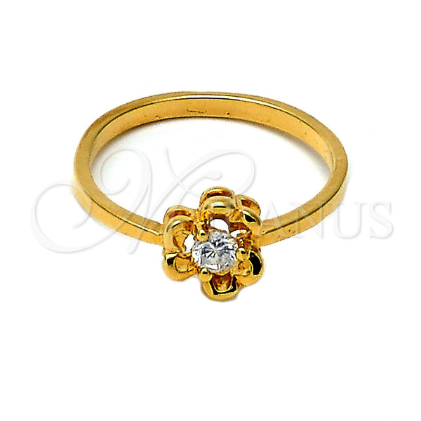 Gold Filled Ring — Multi Stone Ring Flower Design with White Cubic — main product view — SKU 106559 | Oro Laminado anillo — Multi Stone Ring flor diseño with blanco Cubic — SKU 106559