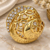Oro Laminado Multi Stone Ring, Gold Filled Style Teardrop Design, with White Crystal, Polished, Golden Finish, 01.241.0016.08 (Size 8)