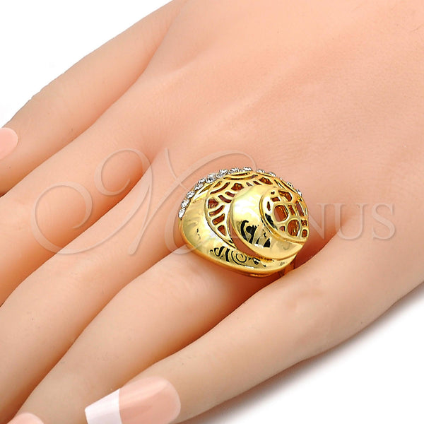 Gold Filled Ring — Multi Stone Ring Teardrop Design with White Crystal — alternate product view — SKU 106609 | Oro Laminado anillo — Multi Stone Ring Teardrop diseño with cristal blanco — SKU 106609