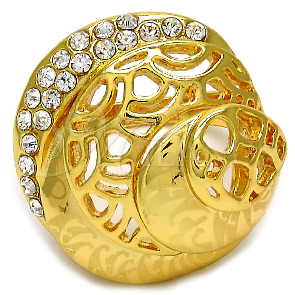 Gold Filled Ring — Multi Stone Ring Teardrop Design with White Crystal — main product view — SKU 106609 | Oro Laminado anillo — Multi Stone Ring Teardrop diseño with cristal blanco — SKU 106609