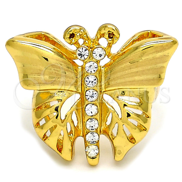 Gold Filled Ring — Multi Stone Ring Butterfly Design with White Crystal — main product view — SKU 106611 | Oro Laminado anillo — Multi Stone Ring Butterfly diseño with cristal blanco — SKU 106611
