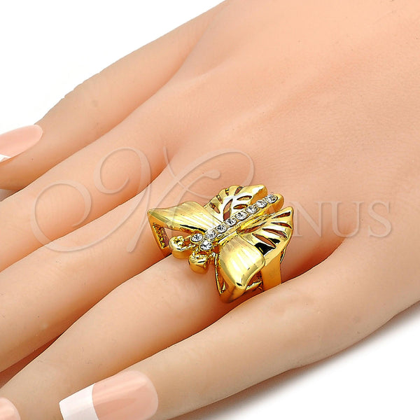 Gold Filled Ring — Multi Stone Ring Butterfly Design with White Crystal — alternate product view — SKU 106612 | Oro Laminado anillo — Multi Stone Ring Butterfly diseño with cristal blanco — SKU 106612