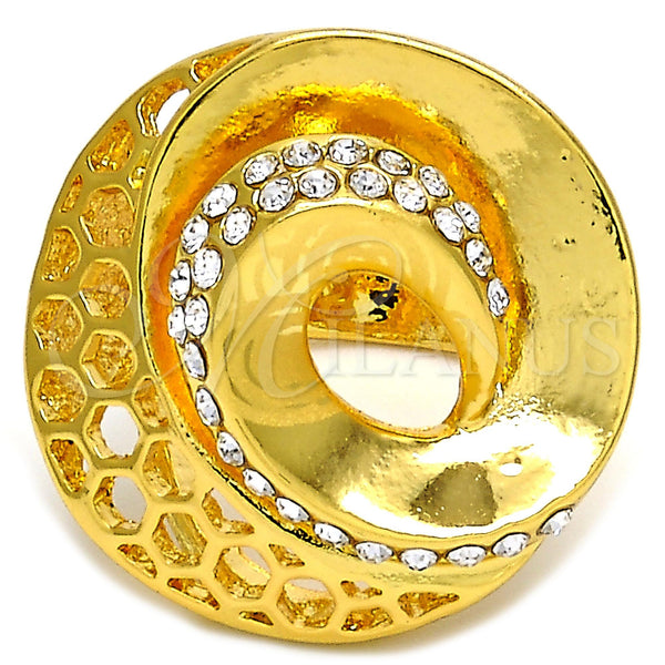 Gold Filled Ring — Multi Stone Ring Spiral Design with White Crystal — main product view — SKU 106614 | Oro Laminado anillo — Multi Stone Ring Spiral diseño with cristal blanco — SKU 106614
