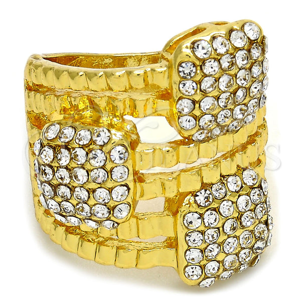 Gold Filled Ring — Multi Stone Ring with White Crystal Polished 01. — main product view — SKU 106620 | Oro Laminado anillo — Multi Stone Ring with cristal blanco pulido 01. — SKU 106620