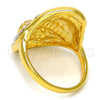 Oro Laminado Multi Stone Ring, Gold Filled Style with White Crystal, Polished, Golden Finish, 01.241.0020.09 (Size 9)