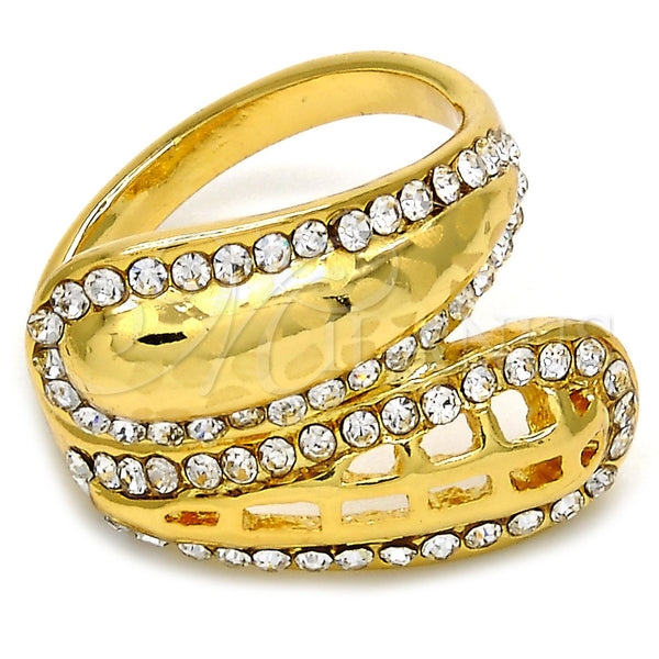 Gold Filled Ring — Multi Stone Ring with White Crystal Polished 01. — main product view — SKU 106627 | Oro Laminado anillo — Multi Stone Ring with cristal blanco pulido 01. — SKU 106627