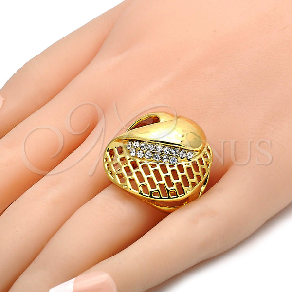 Gold Filled Ring — Multi Stone Ring with White Crystal Polished 01. — alternate product view — SKU 106631 | Oro Laminado anillo — Multi Stone Ring with cristal blanco pulido 01. — SKU 106631