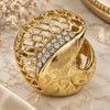 Oro Laminado Multi Stone Ring, Gold Filled Style with White Crystal, Polished, Golden Finish, 01.241.0021.08 (Size 8)