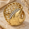 Oro Laminado Multi Stone Ring, Gold Filled Style with White Crystal, Polished, Golden Finish, 01.241.0021.10 (Size 10)