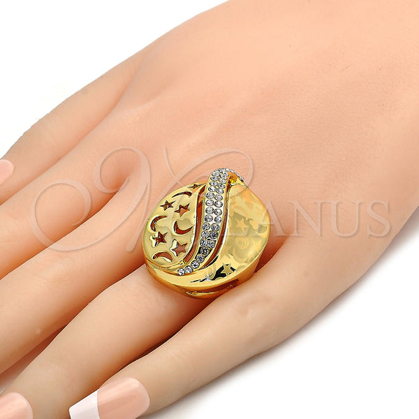 Gold Filled Ring — Multi Stone Ring Star and Moon Design with — alternate product view — SKU 106635 | Oro Laminado anillo — Multi Stone Ring estrella and Moon diseño with — SKU 106635