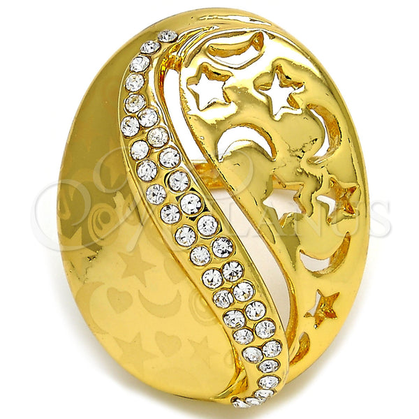 Gold Filled Ring — Multi Stone Ring Star and Moon Design with — main product view — SKU 106636 | Oro Laminado anillo — Multi Stone Ring estrella and Moon diseño with — SKU 106636