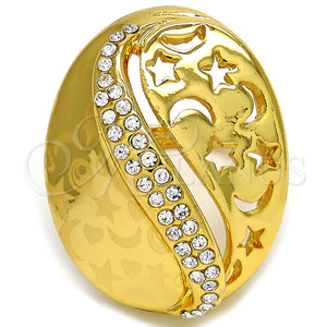 Gold Filled Ring — Multi Stone Ring Star and Moon Design with — main product view — SKU 106637 | Oro Laminado anillo — Multi Stone Ring estrella and Moon diseño with — SKU 106637