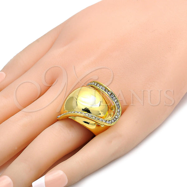 Gold Filled Ring — Multi Stone Ring with White Crystal Polished 01. — alternate product view — SKU 106638 | Oro Laminado anillo — Multi Stone Ring with cristal blanco pulido 01. — SKU 106638