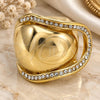 Oro Laminado Multi Stone Ring, Gold Filled Style with White Crystal, Polished, Golden Finish, 01.241.0024.08 (Size 8)
