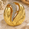 Oro Laminado Multi Stone Ring, Gold Filled Style with White Crystal, Polished, Golden Finish, 01.241.0027.10 (Size 10)