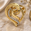 Oro Laminado Multi Stone Ring, Gold Filled Style Greek Key Design, with White Crystal, Polished, Golden Finish, 01.241.0030.08 (Size 8)