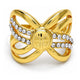 Oro Laminado Multi Stone Ring, Gold Filled Style with White Crystal, Polished, Golden Finish, 01.241.0037.08 (Size 8)