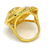 Oro Laminado Multi Stone Ring, Gold Filled Style with White Crystal, Polished, Golden Finish, 01.241.0042.10 (Size 10)