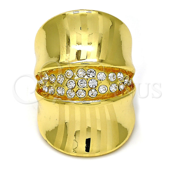 Gold Filled Ring — Multi Stone Ring with White Crystal Polished 01. — main product view — SKU 106738 | Oro Laminado anillo — Multi Stone Ring with cristal blanco pulido 01. — SKU 106738
