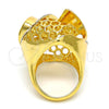 Oro Laminado Multi Stone Ring, Gold Filled Style Spiral Design, with White Crystal, Polished, Golden Finish, 01.241.0056.08 (Size 8)