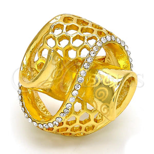 Gold Filled Ring — Multi Stone Ring Spiral Design with White Crystal — main product view — SKU 106742 | Oro Laminado anillo — Multi Stone Ring Spiral diseño with cristal blanco — SKU 106742