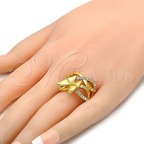 Gold Filled Ring — Multi Stone Ring Butterfly and Infinite Design with — alternate product view — SKU 106765 | Oro Laminado anillo — Multi Stone Ring Butterfly and Infinite diseño with — SKU 106765