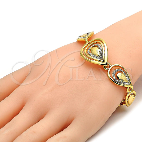 Gold Filled Bracelet — Fancy Bracelet Teardrop and Greek Key Design with — alternate product view — SKU 106779 | Oro Laminado brazalete — elegante Bracelet Teardrop and Greek Key diseño with — SKU 106779