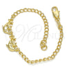 Oro Laminado Fancy Bracelet, Gold Filled Style Dolphin Design, Polished, Golden Finish, 03.168.0007.07 (09 MM Thickness, 7 Inches Length)