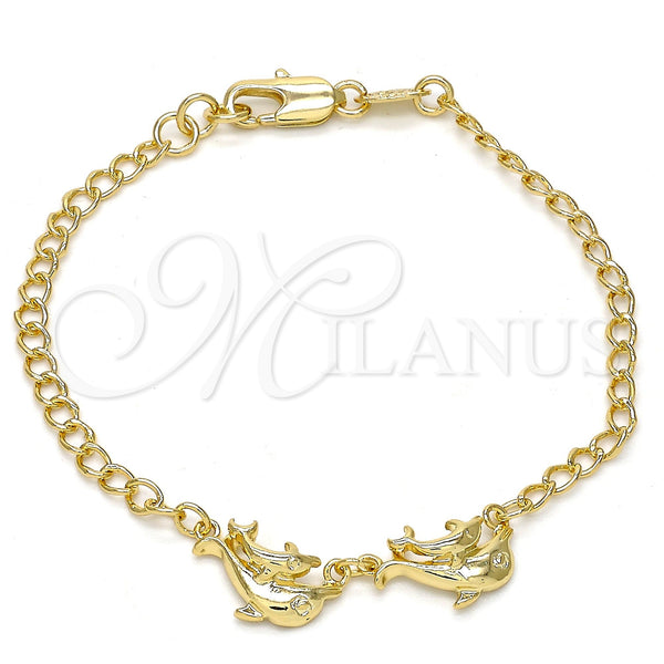 Gold Filled Bracelet — Fancy Bracelet Dolphin Design Polished 03. 09 MM — main product view — SKU 106795 | Oro Laminado brazalete — elegante Bracelet Dolphin diseño pulido 03. 09 MM — SKU 106795