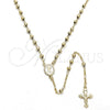 Oro Laminado Thin Rosary, Gold Filled Style Divino NiÃ±o and Crucifix Design, Polished, Golden Finish, 09.118.0008.18