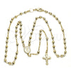 Oro Laminado Thin Rosary, Gold Filled Style Divino NiÃ±o and Crucifix Design, Polished, Golden Finish, 09.118.0008.18