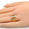 Oro Laminado Multi Stone Ring, Gold Filled Style with White Cubic Zirconia, Polished, Golden Finish, 01.99.0015.06 (Size 6)
