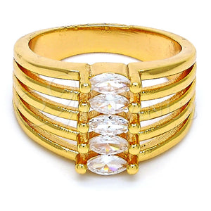 Gold Filled Ring — Multi Stone Ring with White Cubic Zirconia Polished — main product view — SKU 107155 | Oro Laminado anillo — Multi Stone Ring with blanco Cubic Zirconia pulido — SKU 107155