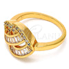 Oro Laminado Multi Stone Ring, Gold Filled Style Baguette Design, with White Cubic Zirconia, Polished, Golden Finish, 01.99.0016.07 (Size 7)