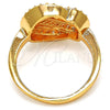 Oro Laminado Multi Stone Ring, Gold Filled Style Baguette Design, with White Cubic Zirconia, Polished, Golden Finish, 01.99.0016.07 (Size 7)
