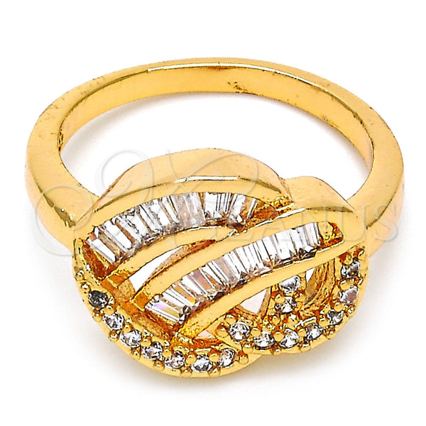 Gold Filled Ring — Multi Stone Ring Baguette Design with White Cubic — main product view — SKU 107159 | Oro Laminado anillo — Multi Stone Ring Baguette diseño with blanco Cubic — SKU 107159