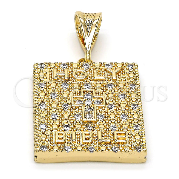 Gold Filled Pendant — Religious Pendant Cross Design with White Cubic Zirconia — main product view — SKU 107284 | Oro Laminado dije — Religious Pendant cruz diseño with blanco Cubic Zirconia — SKU 107284