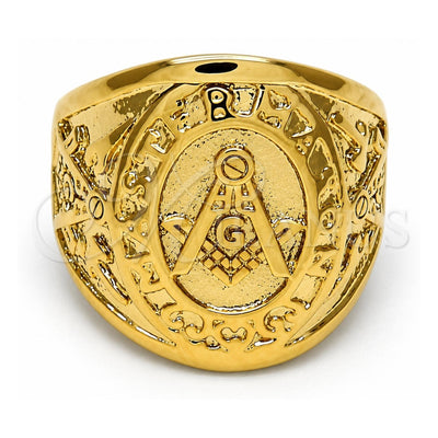 Oro Laminado Mens Ring, Gold Filled Style Polished, Golden Finish, 01.185.0009.11 (Size 11)